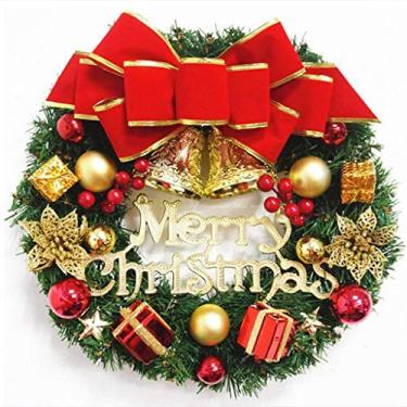 Imagem de U5GAAALPPQ9 Arranjo de guirlanda, enfeite de Natal, guirlanda, guirlanda decorativa, laço de 30 cm, decoração de Natal (tamanho: estilo 3) ()