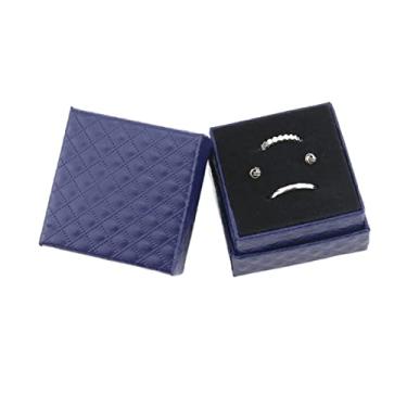 Imagem de Recipientes de armazenamento caixa de joias quadrada caixa de anel de noivado de casamento para brincos caixa de presente caixa de presente preto vermelho branco caixas marinhas (cor: branco) (uma cor