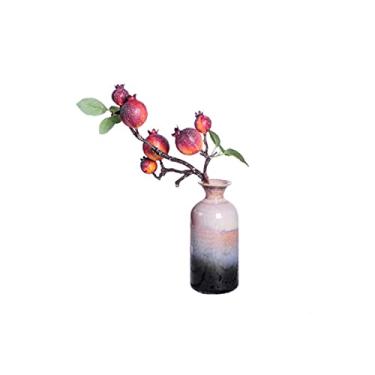 Imagem de Simulação de plantas falsas pequenas romã artificial flor artificial vaso flor artificial para casa jardim pátio decoração de casa plantas artificiais para decoração de casa