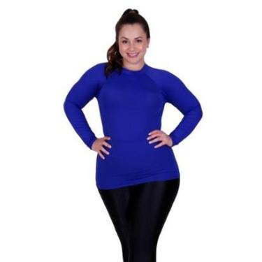 Imagem de Blusa Fitness Plus Size Proteção Solar UV 50+ Camisa Térmica Inverno de Frio-Feminino