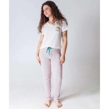 Imagem de Pijama Feminino Estampa Croissant Marisa Off White-17035, Off white, M