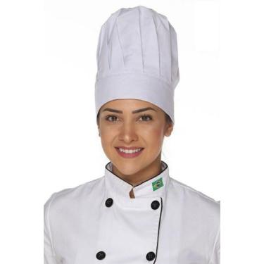 Imagem de Chapéu de cozinheiro(a) com elástico - Demorgan Uniformes, Branco, UN
