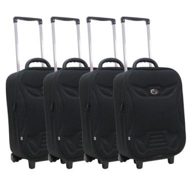 Imagem de Kit 4 malas de viagem pequena de bordo forrada semi-rígida grotaferrat