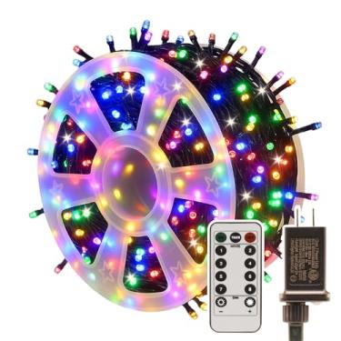 Imagem de Clearzen Cordão de luzes de Natal de 1000 metros conectadas, 1000 luzes LED multicoloridas com controle remoto, temporizador e memória, fio verde impermeável para árvore de Natal, férias internas ao
