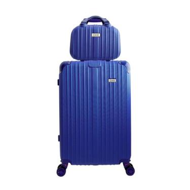 Imagem de Mala com frasqueira viagem 4 rodas 360 abs - chx, Azul, G