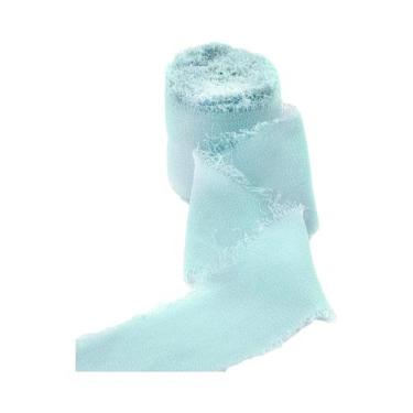 Imagem de Fita De Seda Chiffon Com Bordas Desfiadas Feita À Mão 5M 4cm Para Deco