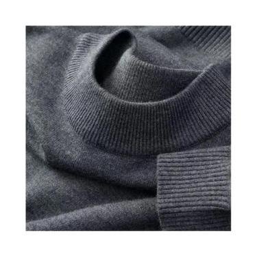 Imagem de Suéter Masculino Casual De Outono Com Gola Alta Falsa, Quente E Leve, 