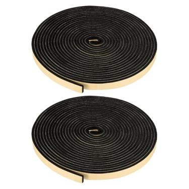 Imagem de PATIKIL Fita isolante de espuma, 2 peças de 1,9 cm L x 1/10.2 cm t x 32.8FT tira de vedação de porta autoadesiva para ar condicionado de janela de porta, preta