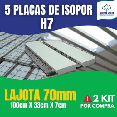 Imagem de 5 Placas de Isopor Laje 100cm x 33cm x7cm Isolamento Térmico e Acústic
