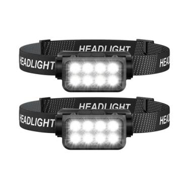 Imagem de Lanterna De Cabeça Recarregável Com Sensor De Movimento E 8 LEDs Ultra