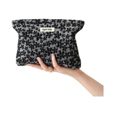 Imagem de Bolsa De Maquiagem Feminina Grande Capacidade Com Flores Coloridas, Ne