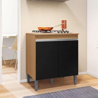 Imagem de Balcão Para Cooktop Ambiente Andréia Amendoa Preto - Ajl