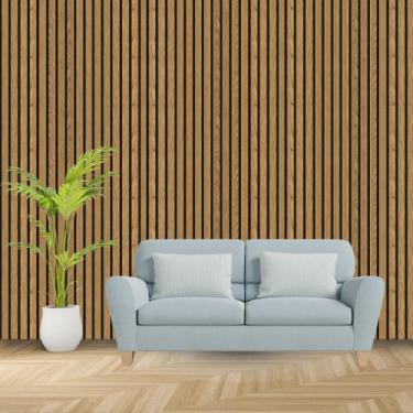 Imagem de Papel de Parede Adesivo Autocolante Decorativo Ripado Cedro 10 METROS 
