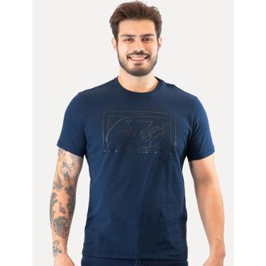 Imagem de Camiseta Guess Masculina Los Angeles Cursive Relevo Azul Escuro-Masculino
