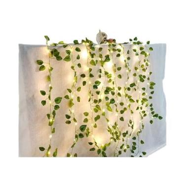 Imagem de Luzes De Cordão Em Forma De Folha Verde Com Bateria, Guirlanda De Fada