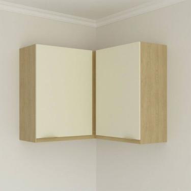 Imagem de Armário Aéreo Cozinha 90 Cm Nanda 2 Portas Natural/Arenas - Tecno Mobili