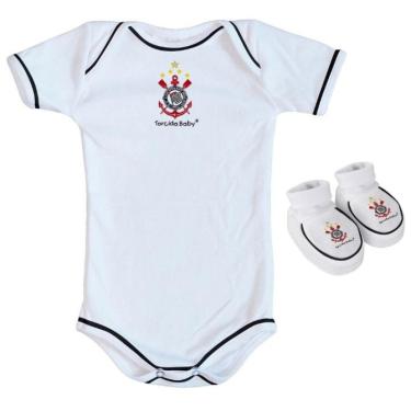Imagem de Body e Pantufa Corinthians Branco Torcida Baby