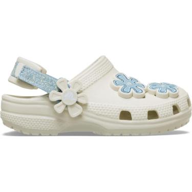 Imagem de Sandália Crocs Classic Denim Flower Adjustable Backstrap Clog T Summit White-Unissex