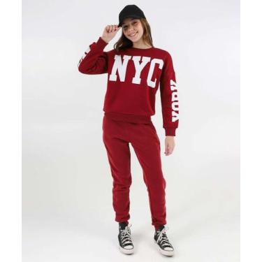 Imagem de Blusão Infantil Moletom Estampado Marisa Tam 10 a 16 V-49335, Vermelho