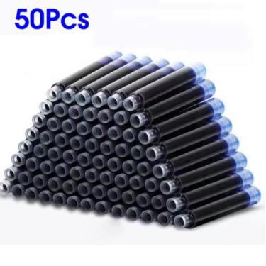 Imagem de Kit 50 cartuchos recarga caneta tinteiro nankin azul 3.4mm - LUYKE