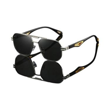 Imagem de Óculos De Sol Vintage Masculinos Com Lentes Graduadas E Ponte Dupla, E