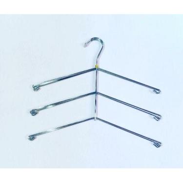 Imagem de Cabides Triplo para Camisas 30 Peças Cromado - Dicashopping