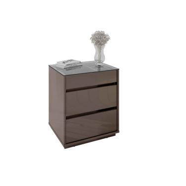 Imagem de Mesa De Cabeceira Belize Cinza/Perola - Casa D Móveis