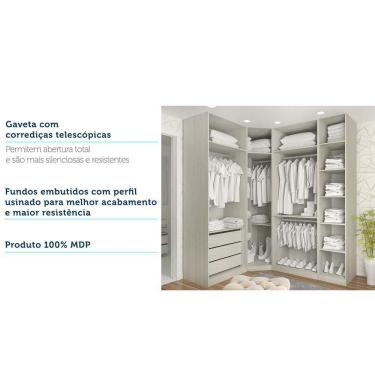 Imagem de Guarda Roupas Closet 4 Módulos Com 3 Gavetas 4 Cabideiros