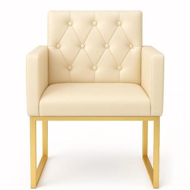 Imagem de Poltrona Para Sala De Estar Reforçada Recepção Base Ferro - Móveis Maf