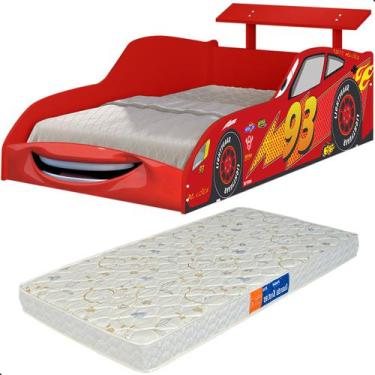 Imagem de Cama Solteiro Carro McVeloz Vermelho Com Colchão - Loja Tigo