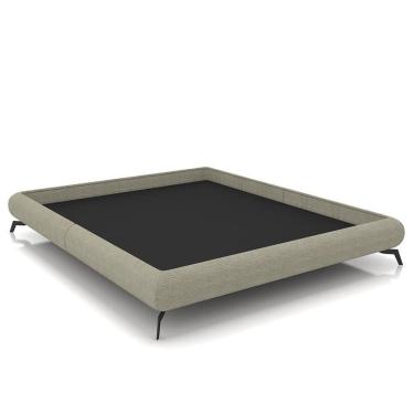 Imagem de Cama Casal Base Box 138x188cm Pés De Ferro Cold P02 Linho Bege - Mpozenato