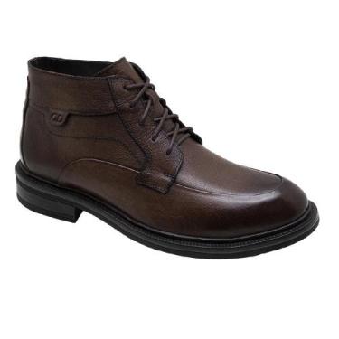 Imagem de Bota democrata doha couro cano médio ref 597103 masculino, 39, Marrom 