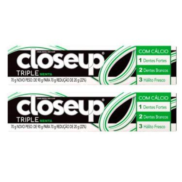 Imagem de Kit 2 Creme Dental Close Up Triple Menta 70g