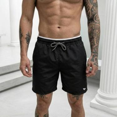 Imagem de Short Praia Masculino de Tactel com Elástico Cordão e Bolsos Ideal par