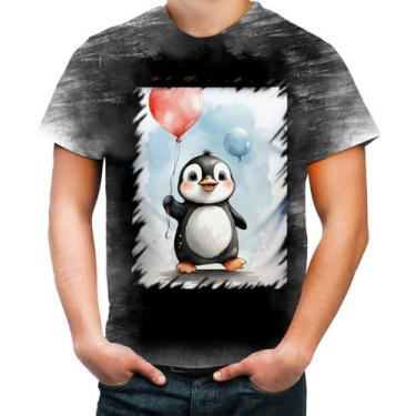 Imagem de Camiseta Desgaste Bebê Pinguim com Balões Crianças 15 - Kasubeck Store