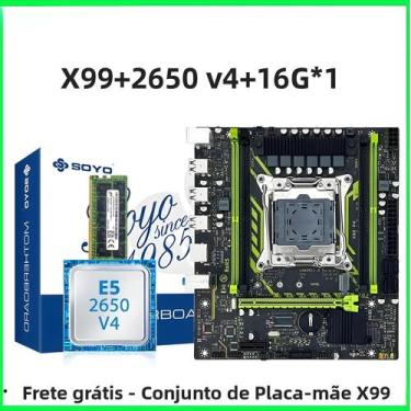 Imagem de Kit De Placa Mãe SOYO X99-8D4 Com CPU Intel Xeon E5 2650 V4 E 16GB De 