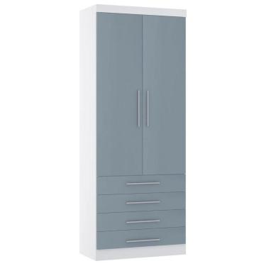 Imagem de Guarda Roupa Modulado 90cm 2 Portas 4 Gavetas Taiga Branco/grey L01 - Mpozenato