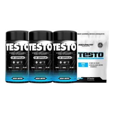 Imagem de 3x Testo 120 Cápsulas Original Importado + 30 Cáps Gratis S - Congratu