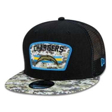 Imagem de Boné 9Fifty Trucker Los Angeles Chargers Salute To Service NFL Snapback Aba Reta New Era Masculino-Masculino