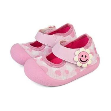 Imagem de Tênis Esportivo Calce Fácil Bebê Menina Infantil Sem Cadarço Rosa/Flor Gatatuya-Feminino