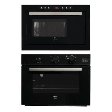 Imagem de Kit Infinity Fischer: Micro-ondas Preto Grill e Forno a Gás Grill, 110