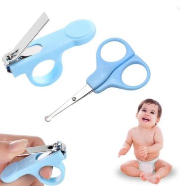 Imagem de Kit Higiene do Bebê com Cortador de Unha e Tesourinha cor:azul - Art b
