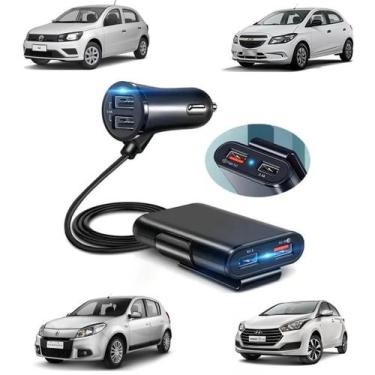 Imagem de Carregador Veicular Automotivo Universal Turbo com 4 Portas USB 2 Port