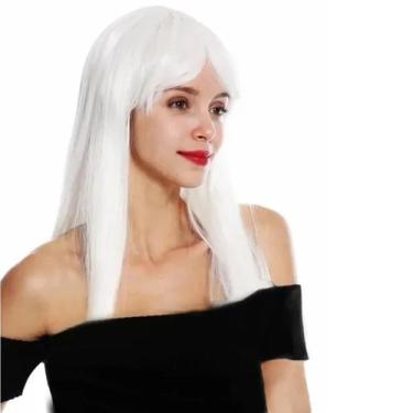 Imagem de Peruca Longa Lisa Branca para Festas - Extra Festas