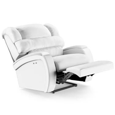 Imagem de Poltrona Do Papai Reclinável Kalie Power Touch Usb Fh9 Pu Branco - Mpozenato