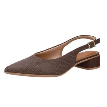 Imagem de Sapato Slingback Feminino Couro Confortavel Estilo Usaflex-Feminino