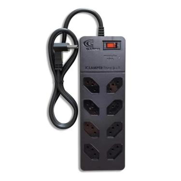 Imagem de Filtro de Linha + Dps Iclamper 8 Tomadas Lcf Preto