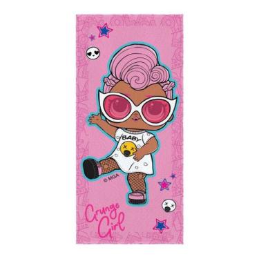 Imagem de Toalha de banho infantil felpuda estampada lepper 120x60cm, TOALHA-LOL