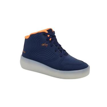 Imagem de Tênis Infantil De Rodinha Led Kidy 3191005, Marinho, Laranja, 33/34