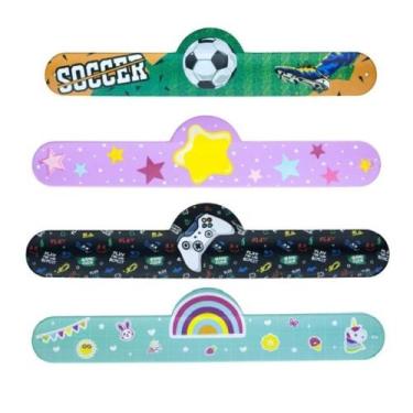 Imagem de Régua Silicone Bracelete - Funny 1 Unidade - Cores - Verde, Fucsia,Pre